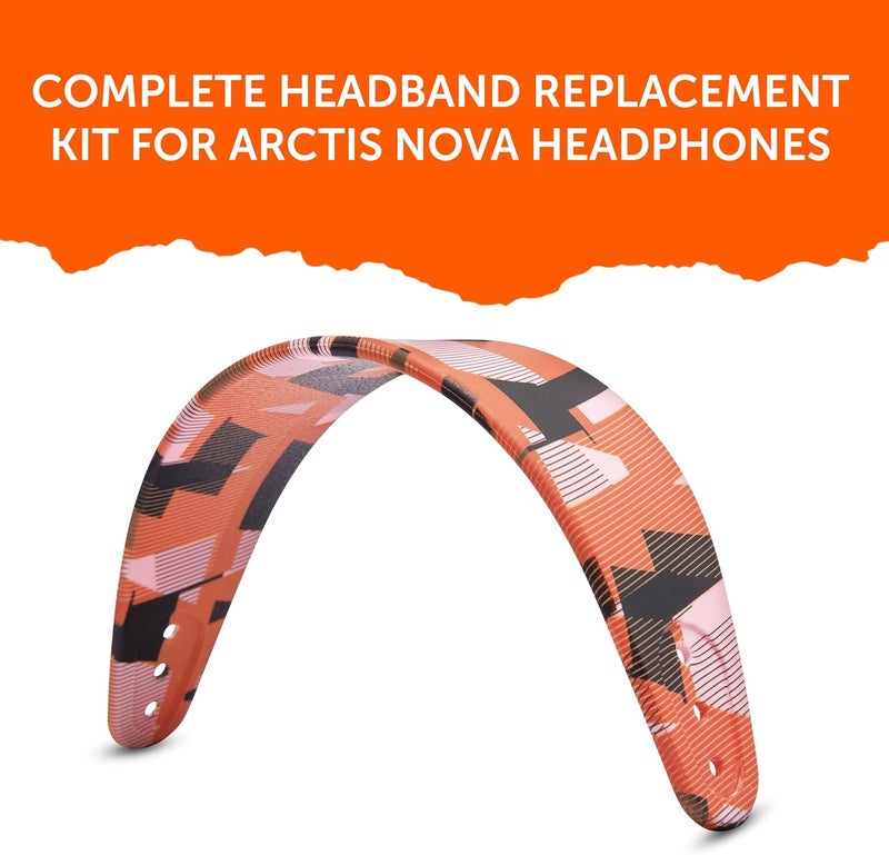 WC HeadbandZ Arctis Nova - Upgraded Silicone Headband for Arctis Nova Headsets by Wicked Cushions - Enhanced Flexibility, Comfort, and Style with Matching Earpad Designs | Orange Prism - Image 5